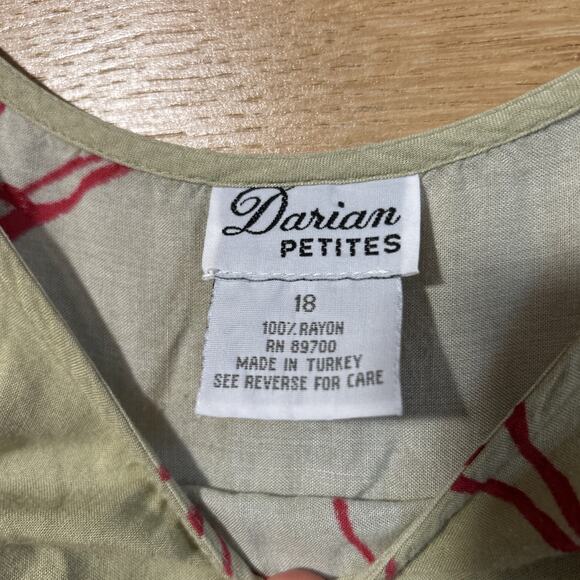 Darian Petites Sleeveless Midi Dress Floral Print Varied Green - Women’s Size 18 - Picture 2 of 4